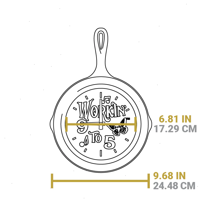Dolly Parton 9 to 5 Skillet Clock - View 5