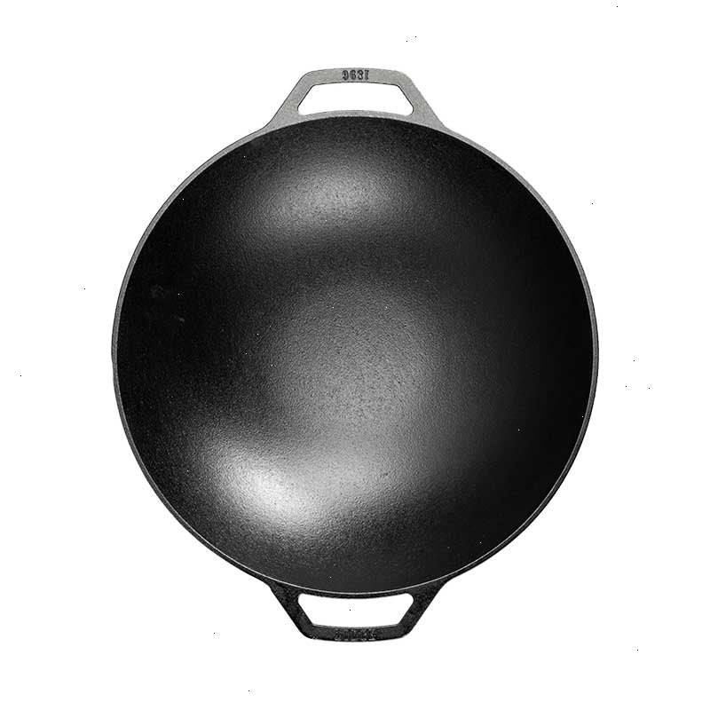 14 Inch Seasoned Cast Iron Wok - View 4