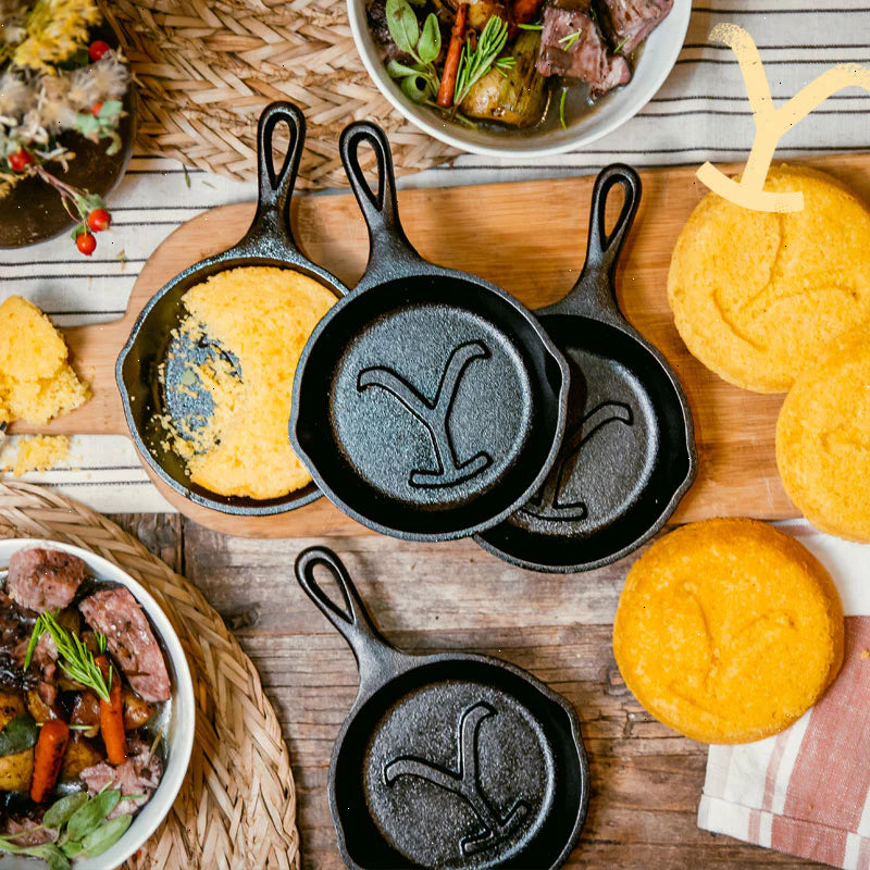 Yellowstone™ 5 Inch Seasoned Cast Iron “Power Y” Mini Skillet - View 4
