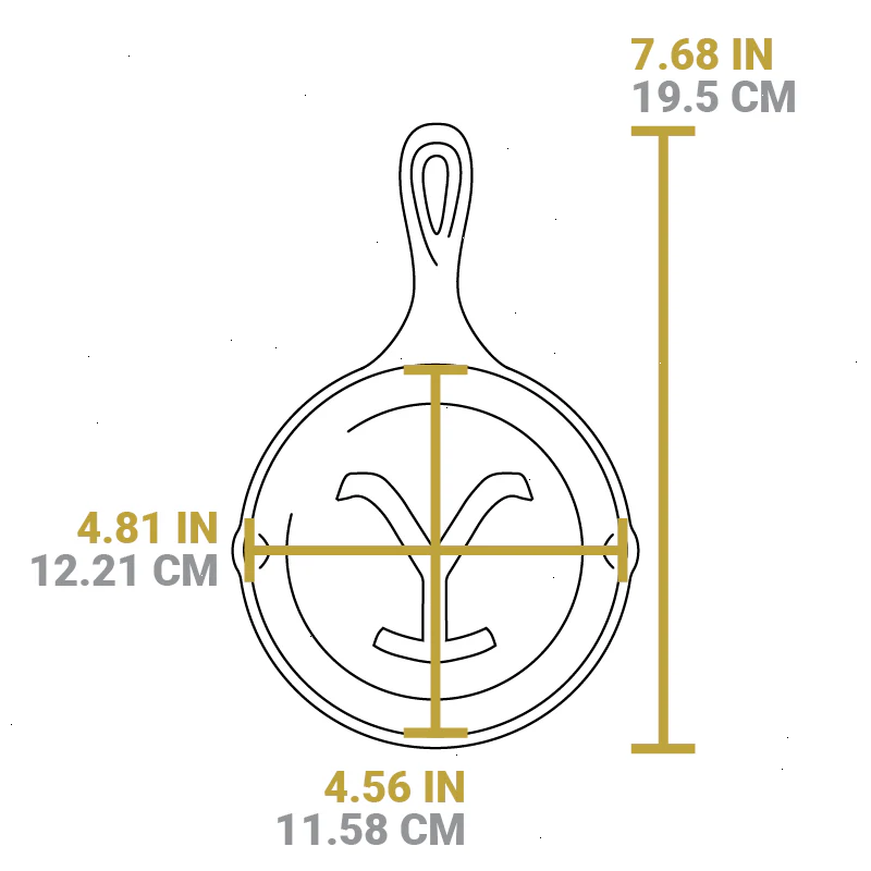 Yellowstone™ 5 Inch Seasoned Cast Iron “Power Y” Mini Skillet - View 6