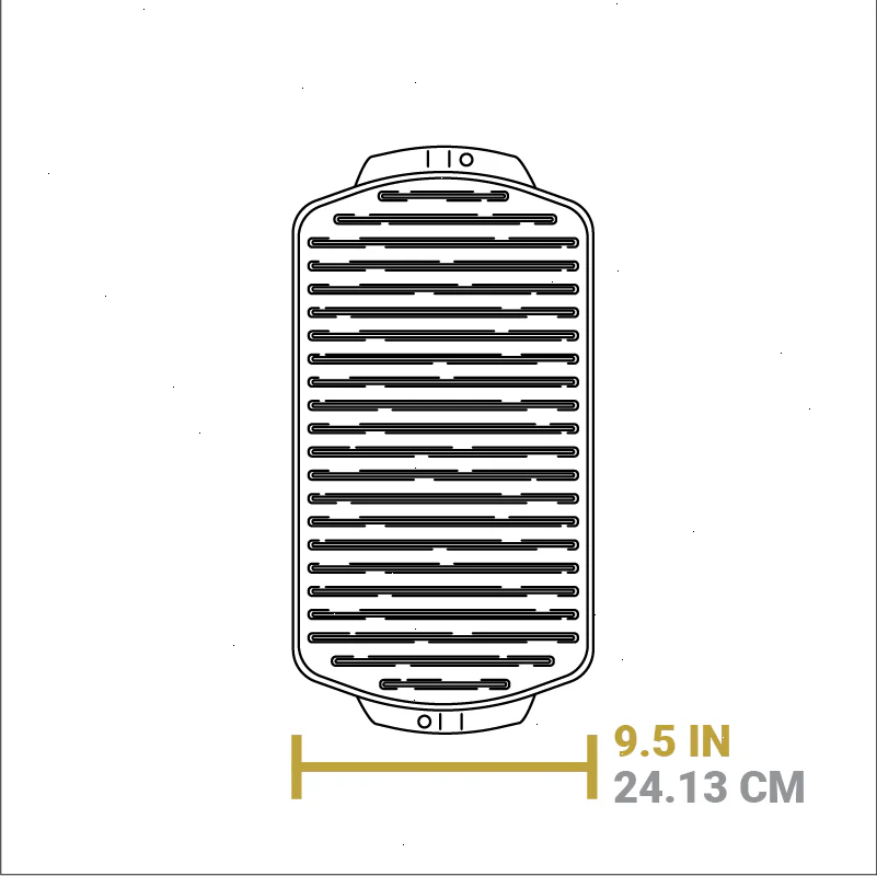 19 x 9.5 Inch Seasoned Cast Iron Reversible Grill/Griddle - View 6