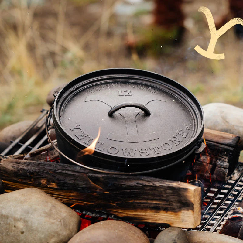 Yellowstone™ 12 Inch / 8 Quart Seasoned Cast Iron Deep Camp Dutch Oven - View 3