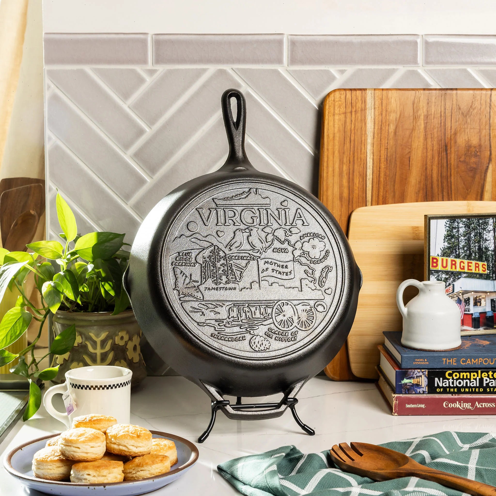 American Road Trip: 12 Inch Seasoned Cast Iron Skillet, Virginia - View 2