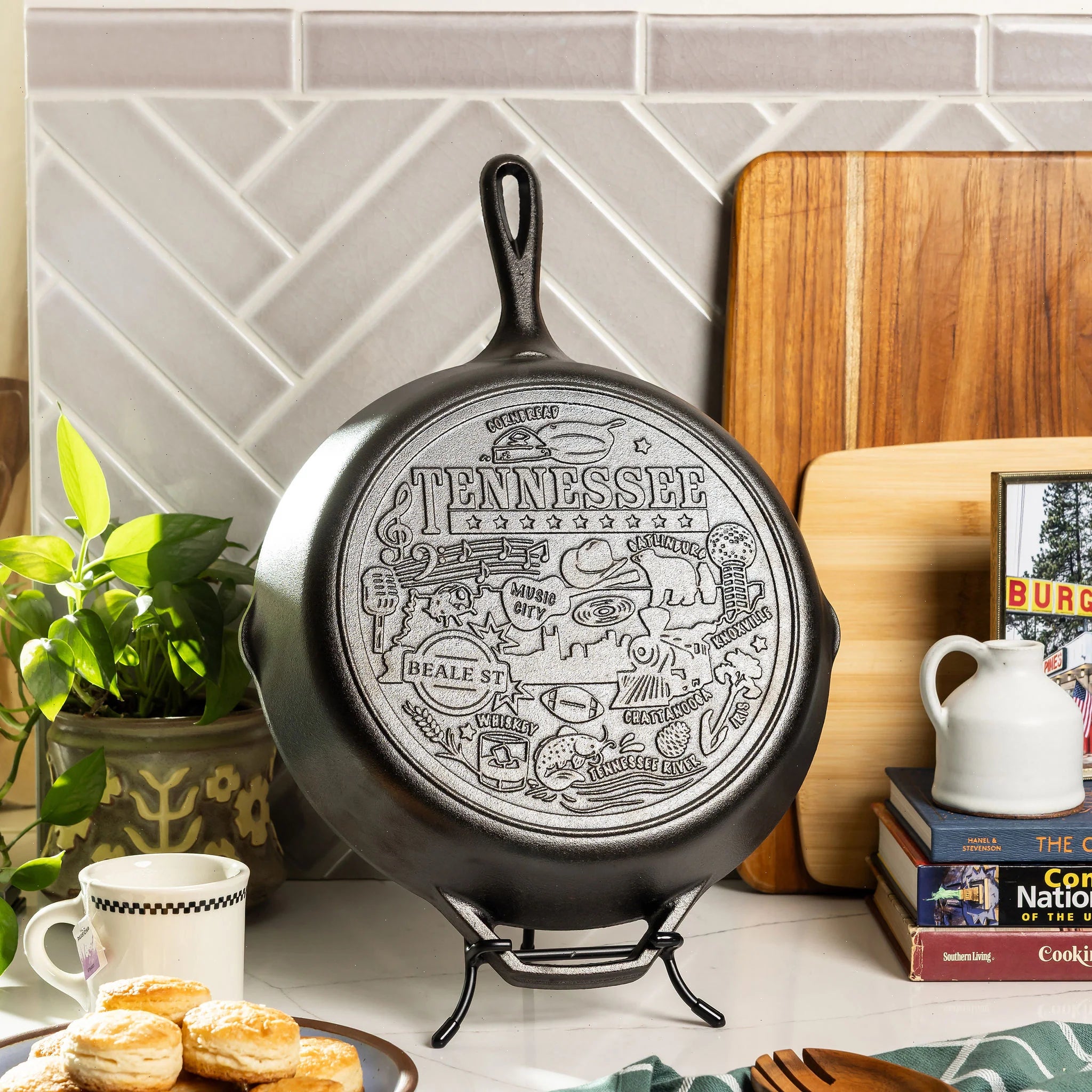 American Road Trip: 12 Inch Seasoned Cast Iron Skillet, Tennessee - View 2