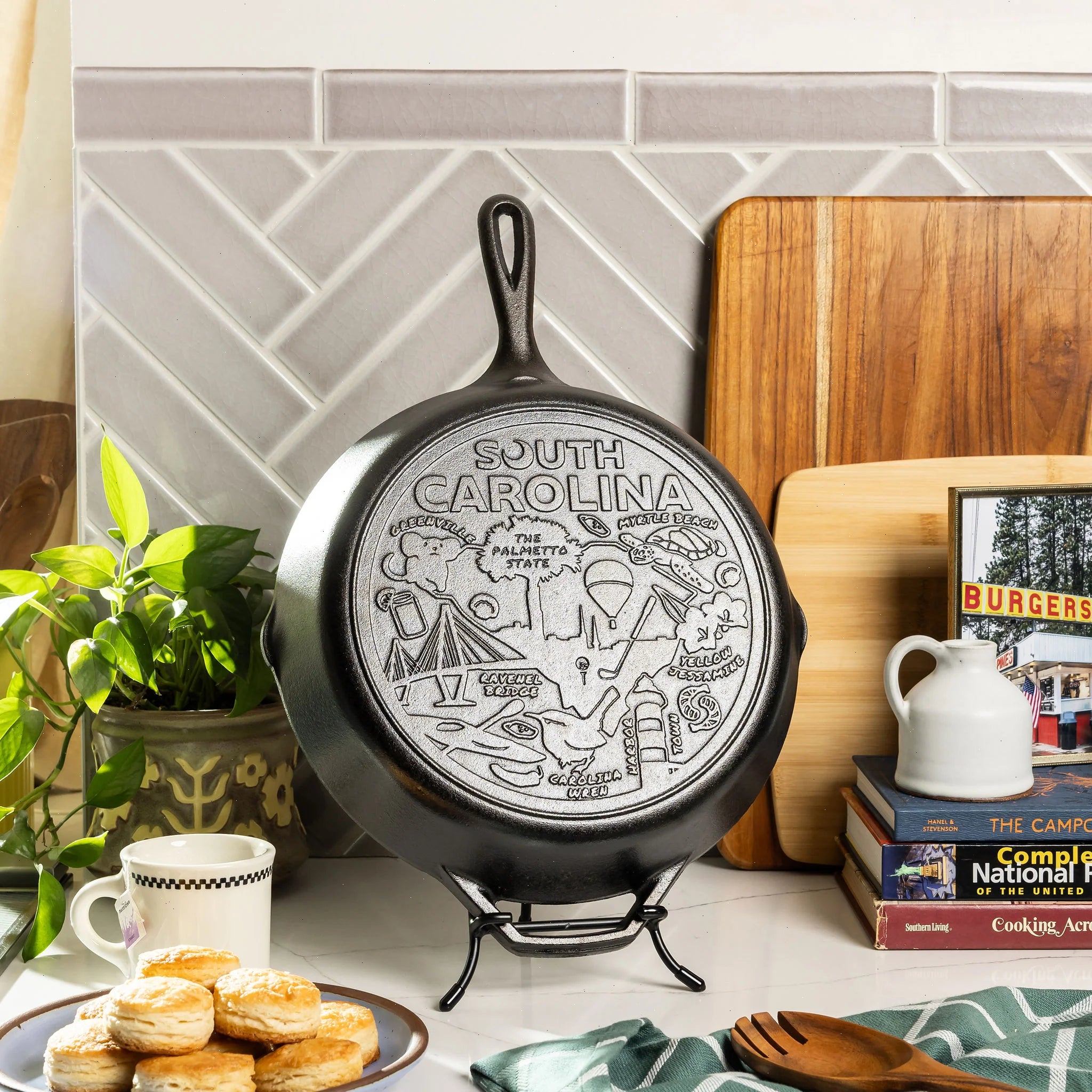 American Road Trip: 12 Inch Seasoned Cast Iron Skillet, South Carolina - View 2