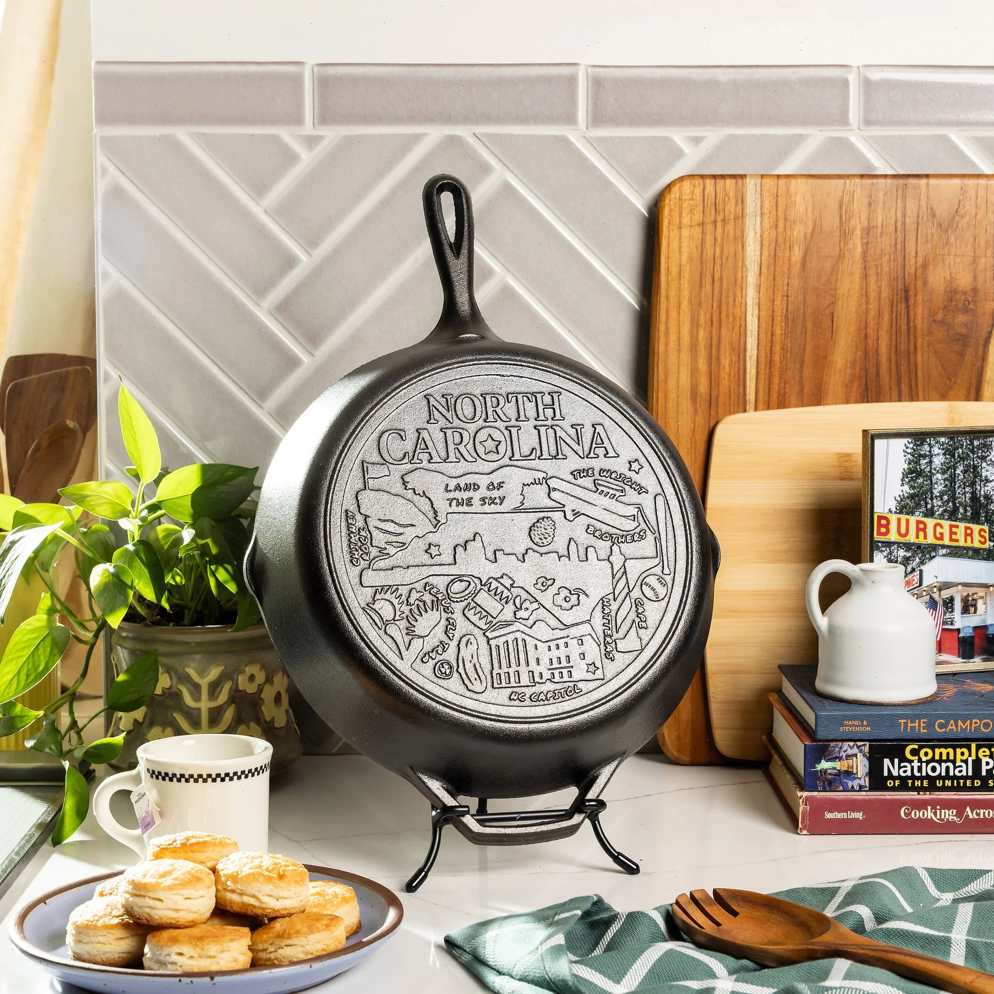 American Road Trip: 12 Inch Seasoned Cast Iron Skillet, North Carolina - View 2
