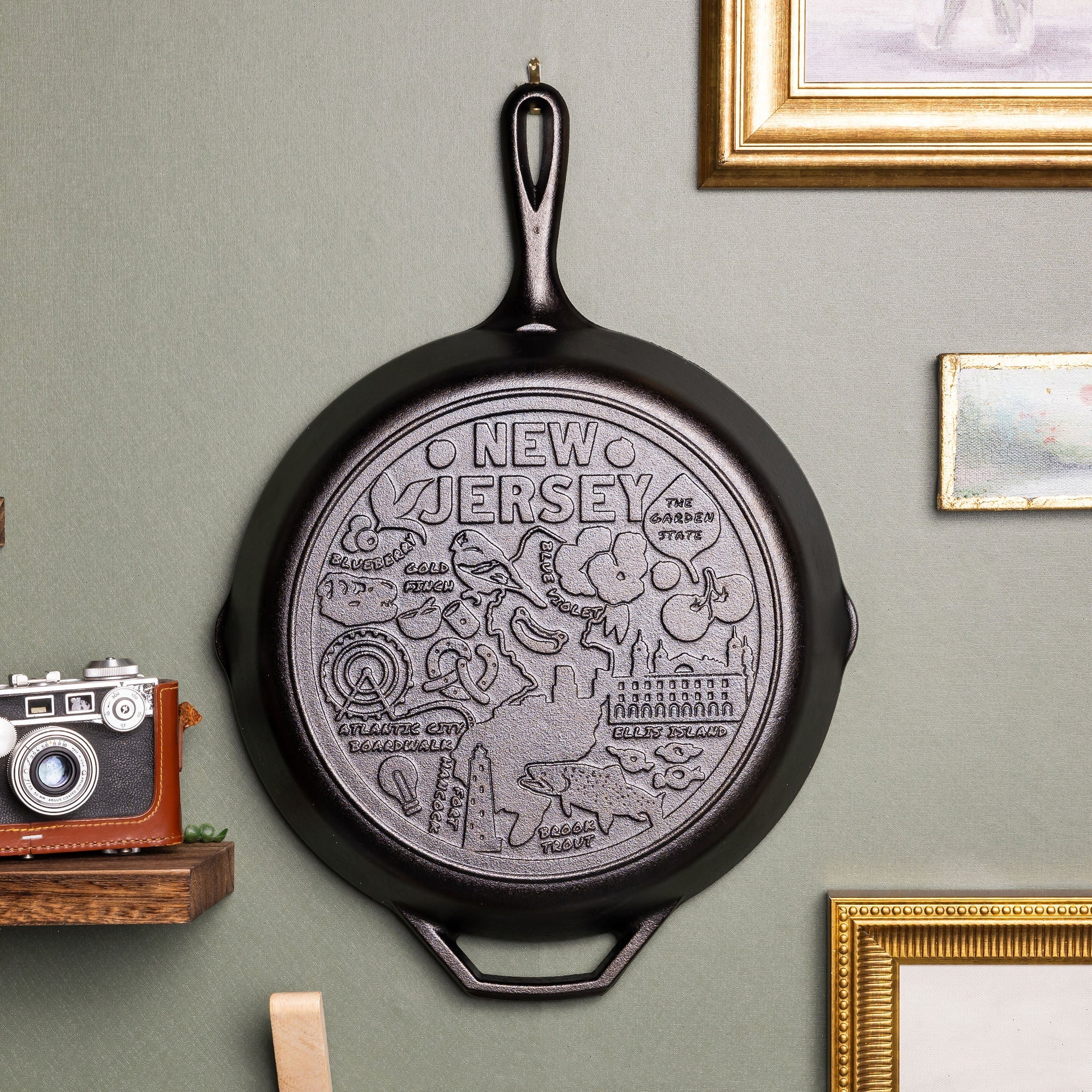 American Road Trip: 12 Inch Seasoned Cast Iron Skillet, New Jersey - View 2