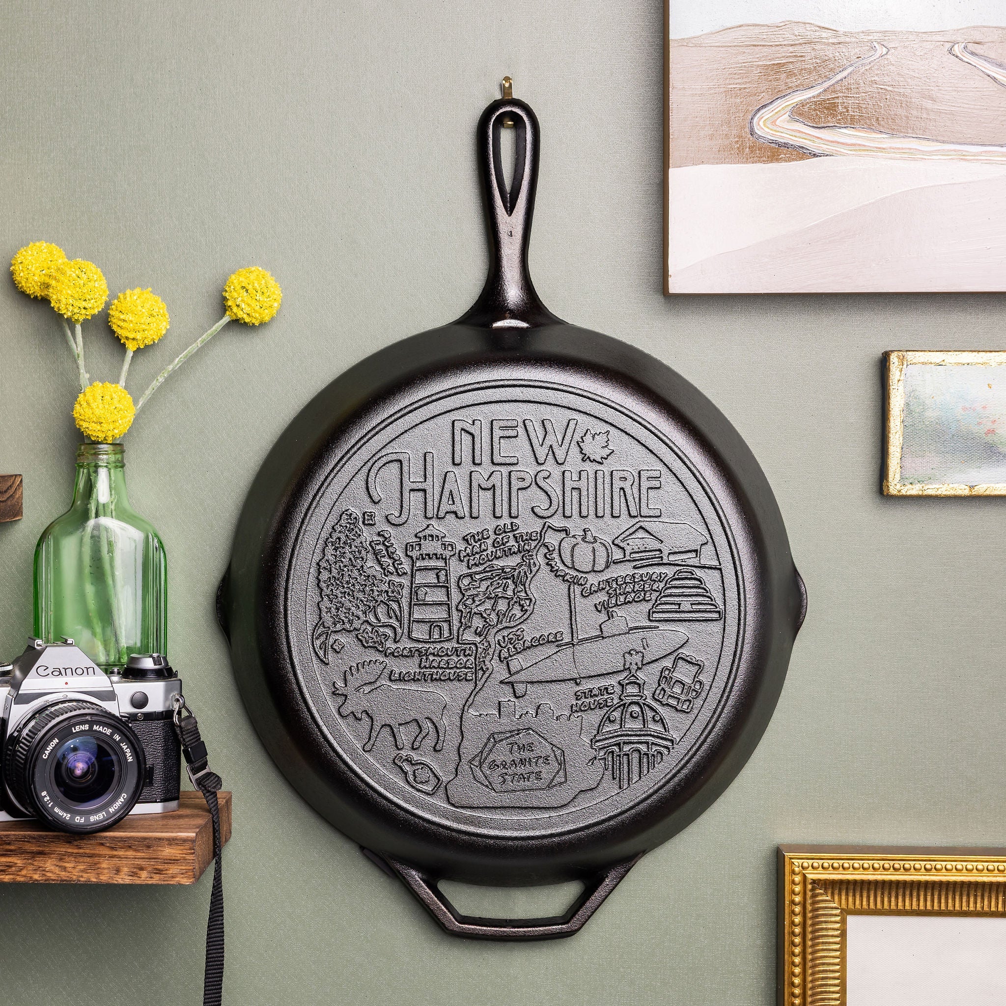American Road Trip: 12 Inch Seasoned Cast Iron Skillet, New Hampshire - View 2