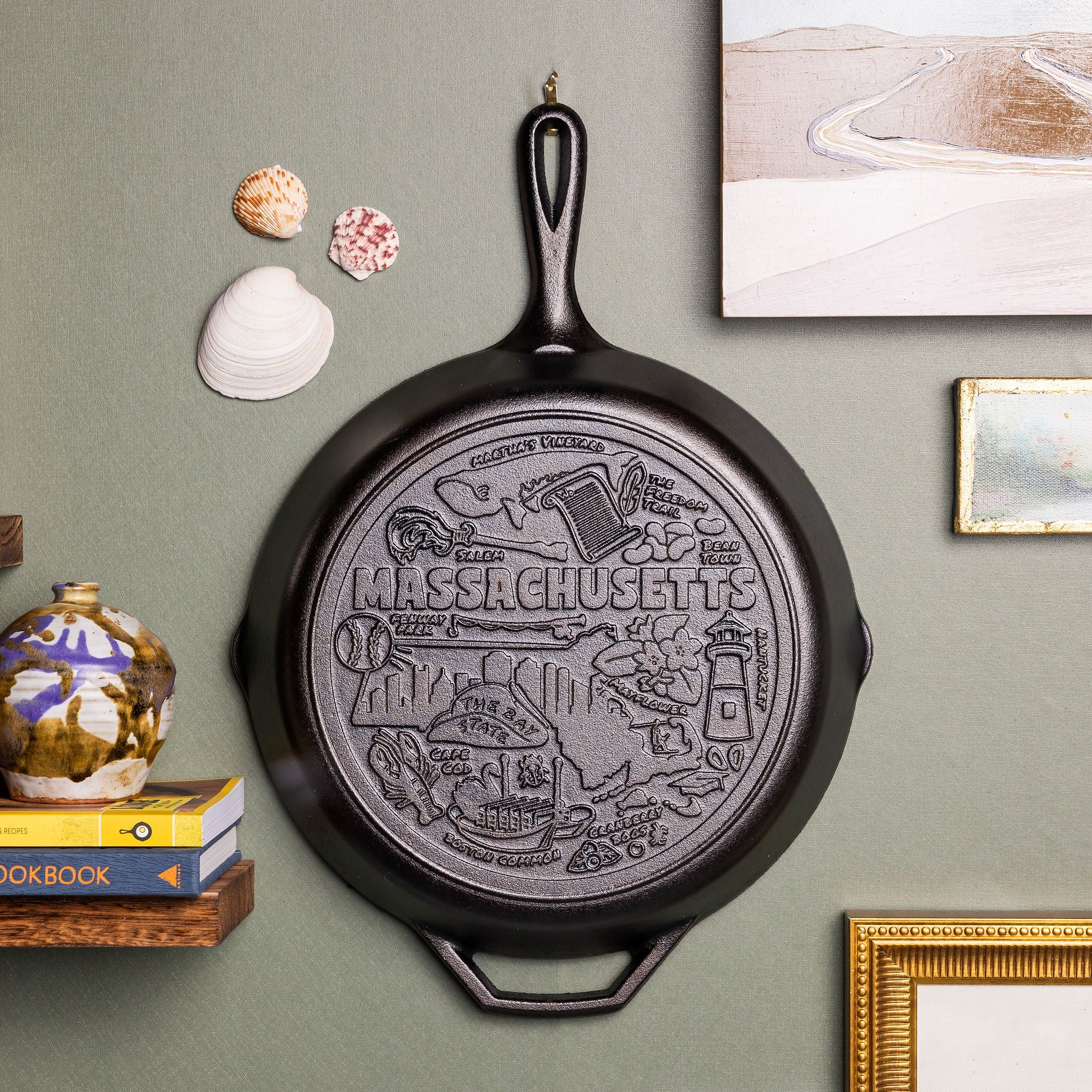 American Road Trip: 12 Inch Seasoned Cast Iron Skillet, Massachusetts - View 2