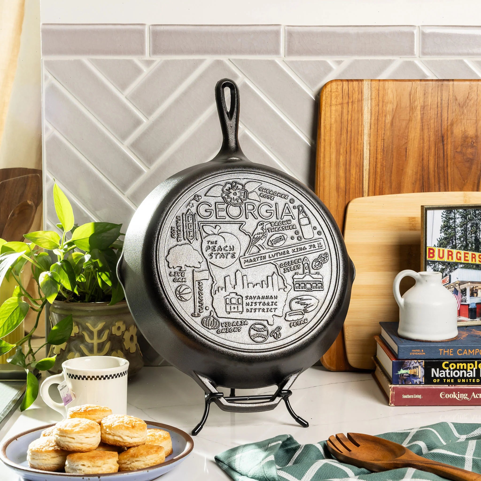 American Road Trip: 12 Inch Seasoned Cast Iron Skillet, Georgia - View 2