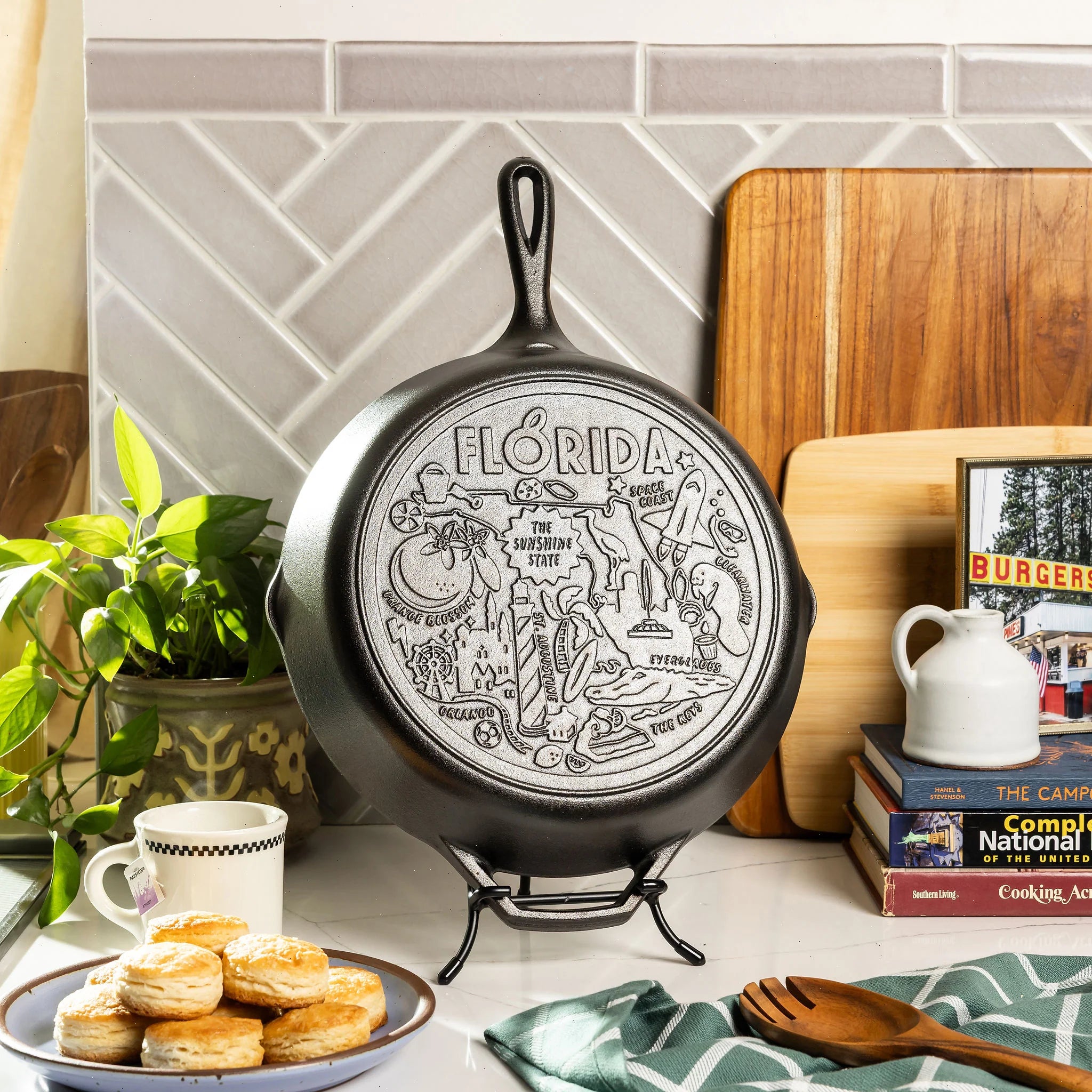 American Road Trip: 12 Inch Seasoned Cast Iron Skillet, Florida - View 2