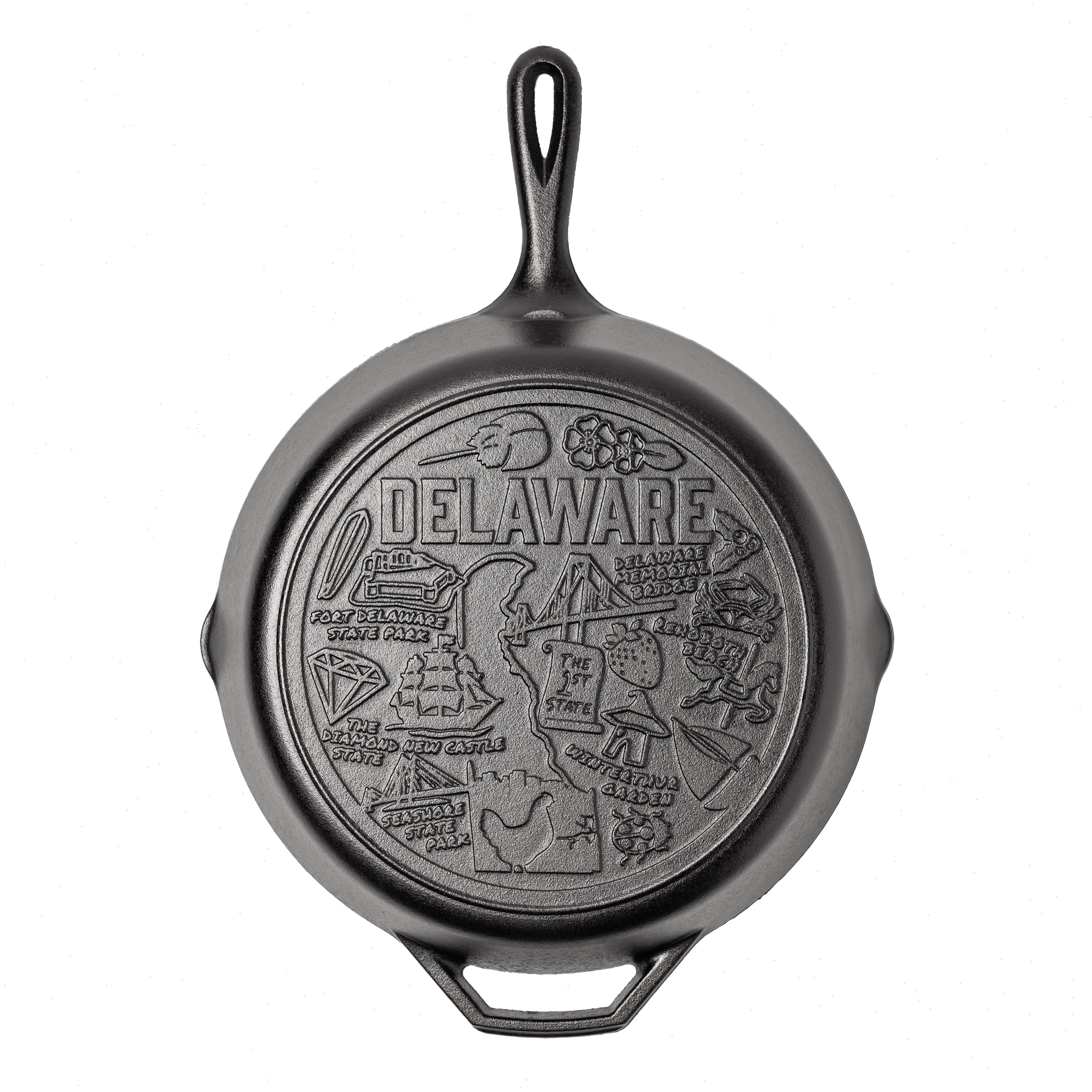 American Road Trip: 12 Inch Seasoned Cast Iron Skillet, Delaware - View 3