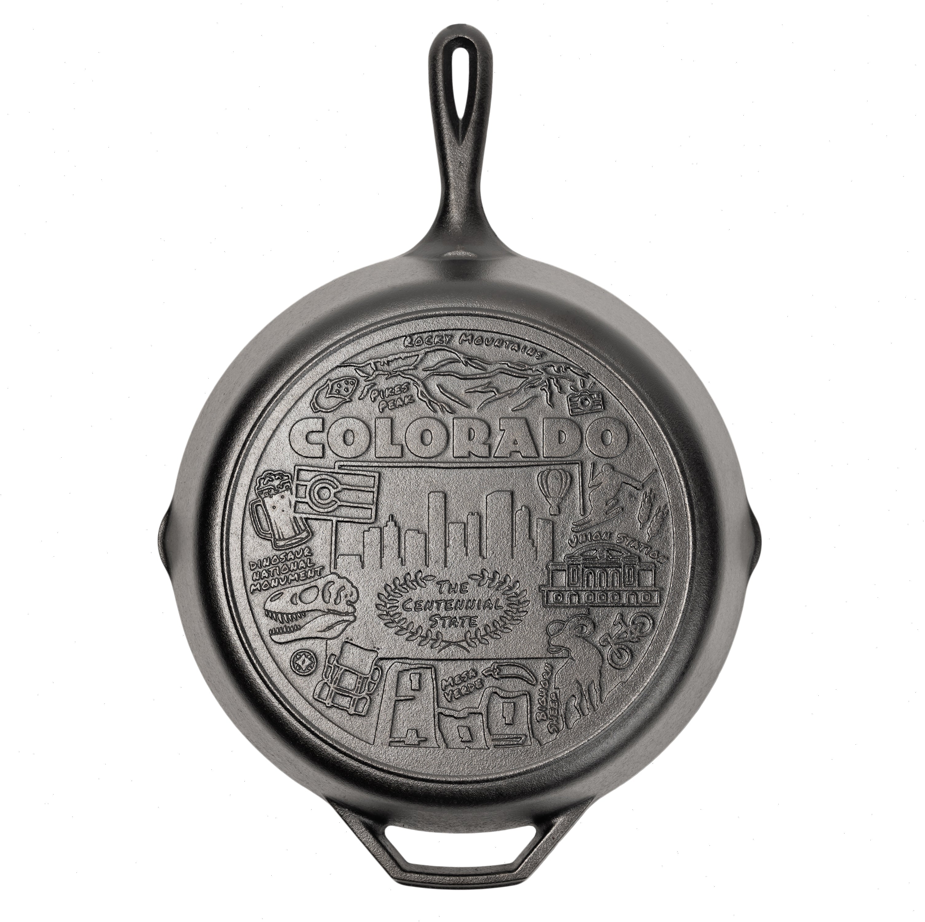 American Road Trip: 12 Inch Seasoned Cast Iron Skillet, Colorado - View 3