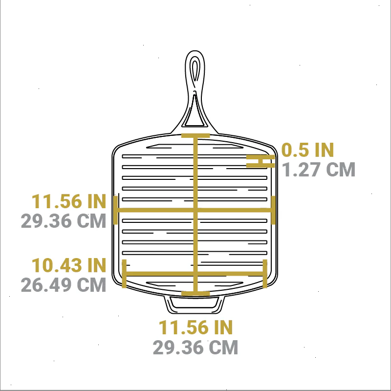 Blacklock 12 Inch Lightweight Cast Iron Grill Pan - View 6