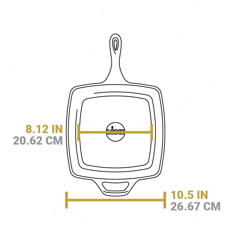 10.5 Inch Square Cast Iron Grill Pan - View 6