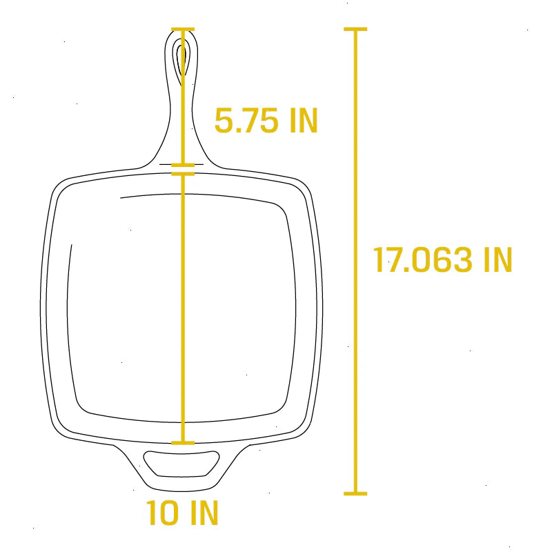 Square Cast Iron Classic Skillet - View 4