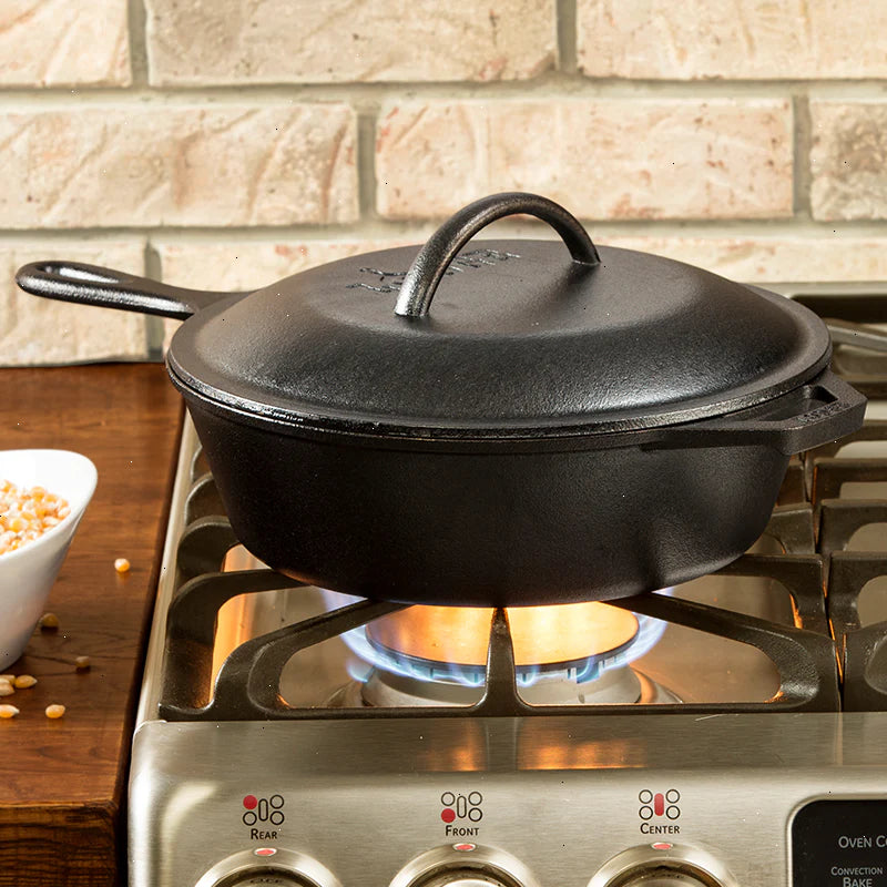 Cast Iron Covered Deep Skillet - View 2