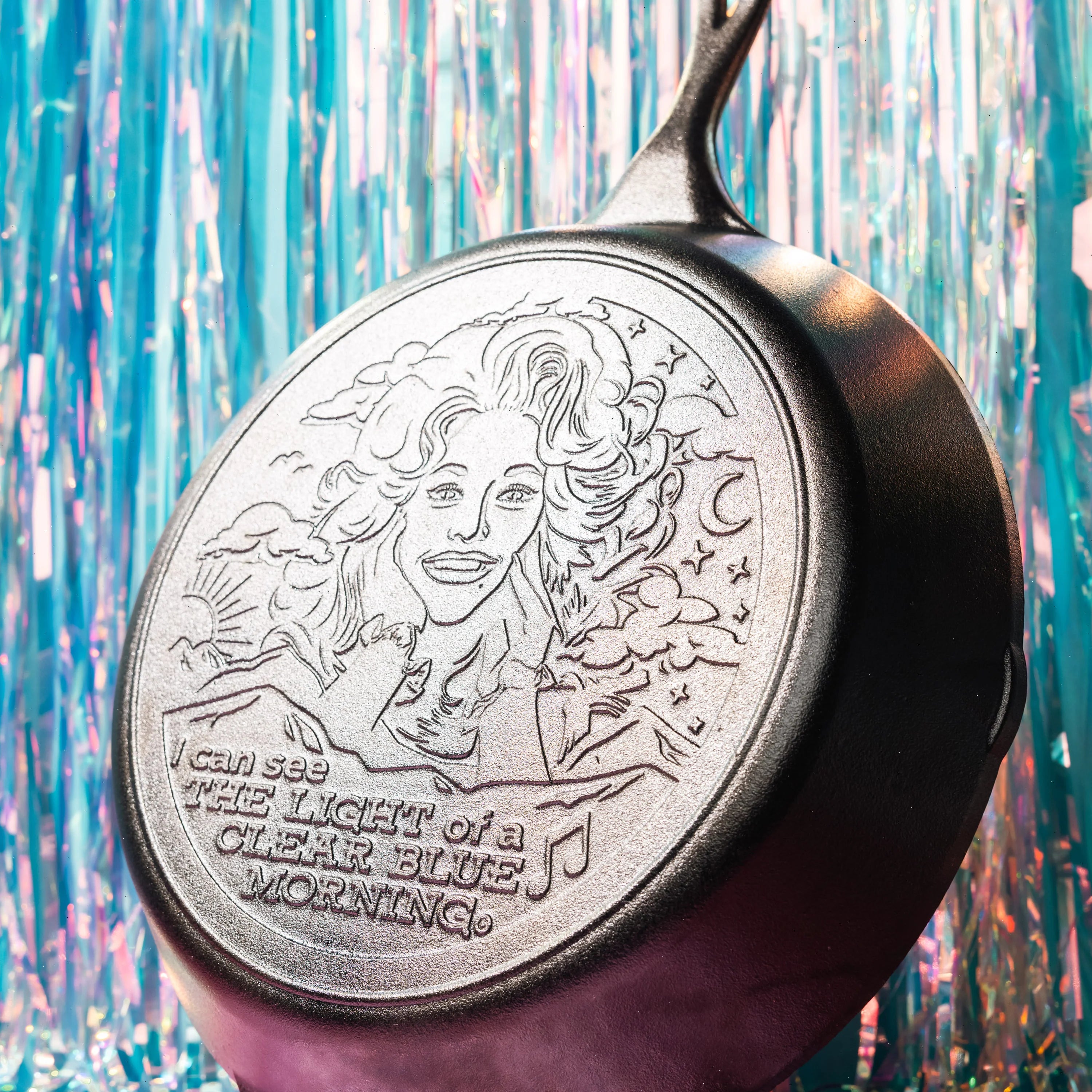13.25 Inch Light of a Clear Blue Morning Dolly Parton Skillet - View 4