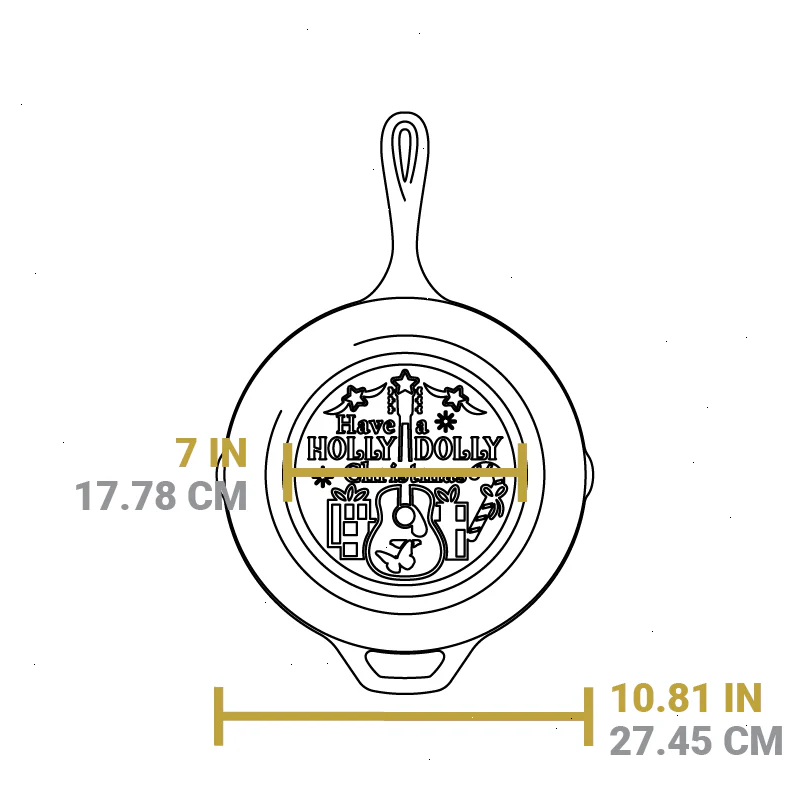 10 Inch Chef Collection Dolly Parton Skillet, Have a Holly Dolly Christmas - View 6