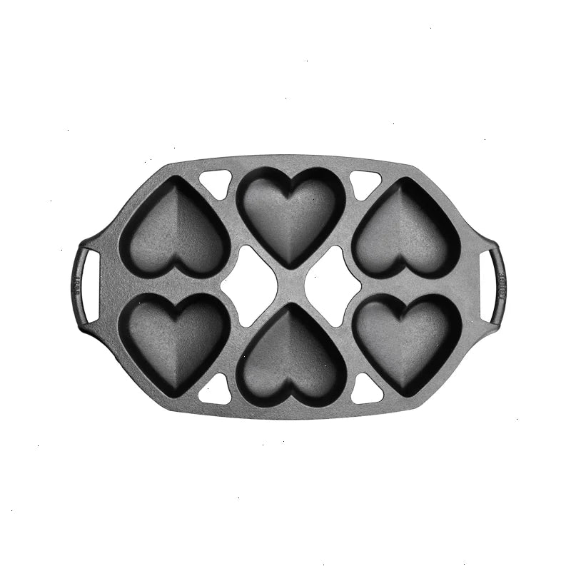 Seasoned Cast Iron Heart Mini Cake Pan - View 2