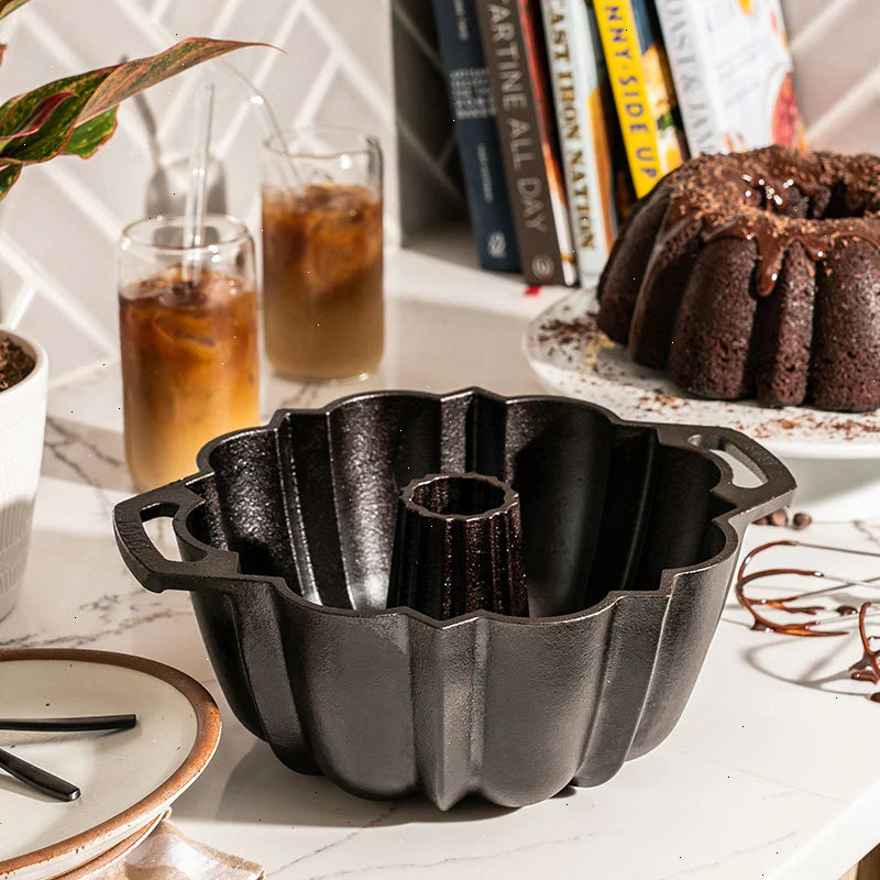 Seasoned Cast Iron Fluted Cake Pan - View 2
