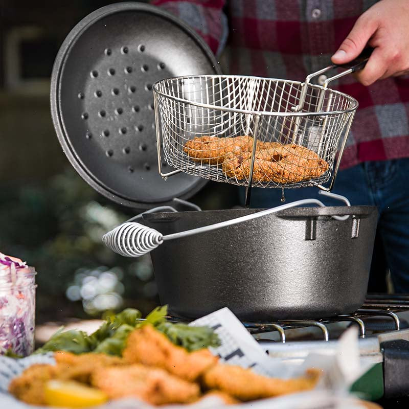 Seasoned Cast Iron Dutch Oven Frying Set - View 4