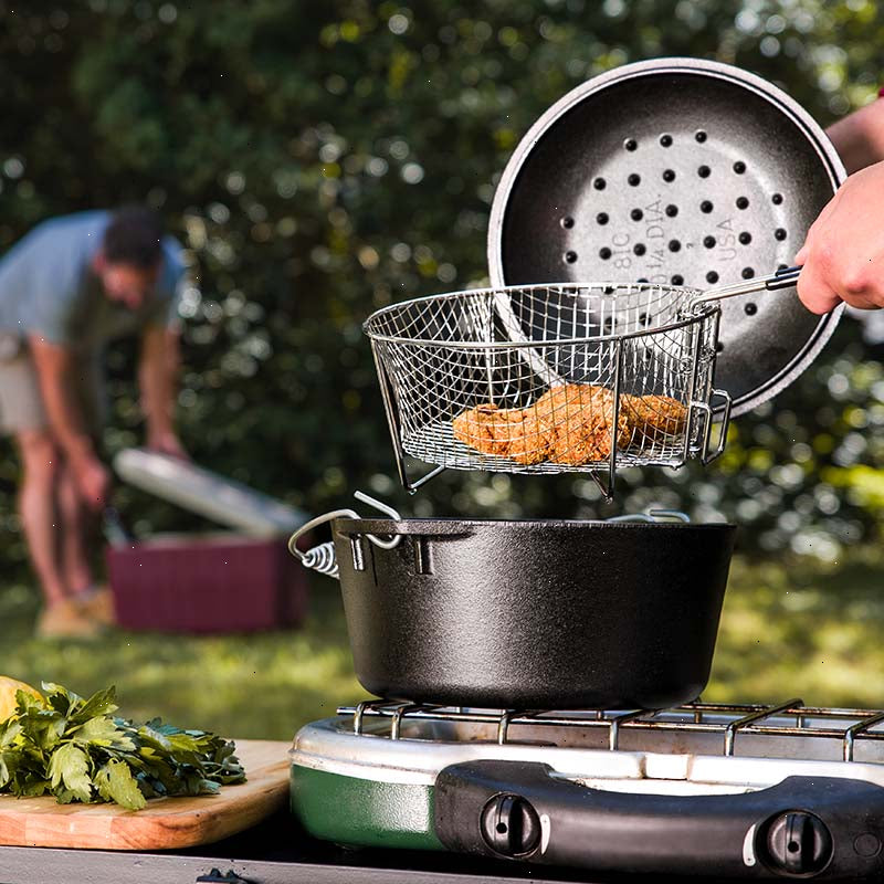 Seasoned Cast Iron Dutch Oven Frying Set - View 5