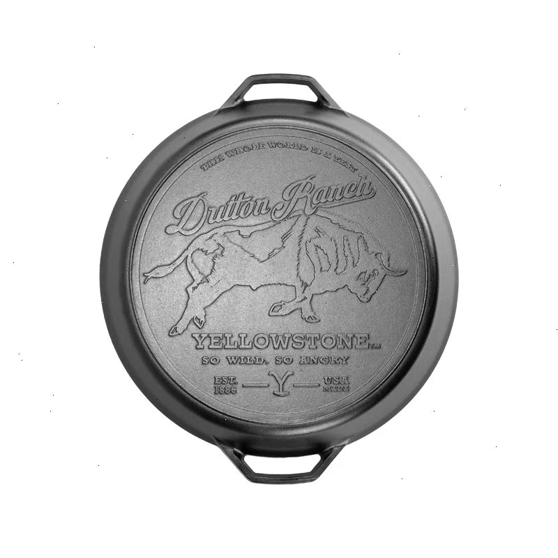 Yellowstone™ 17 Inch Seasoned Cast Iron “So Wild, So Angry” Dual Handle Pan - View 2
