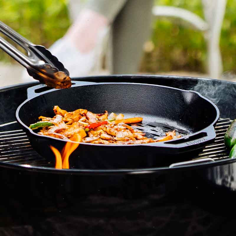 12 Inch Seasoned Cast Iron Dual Handle Grilling Basket - View 3