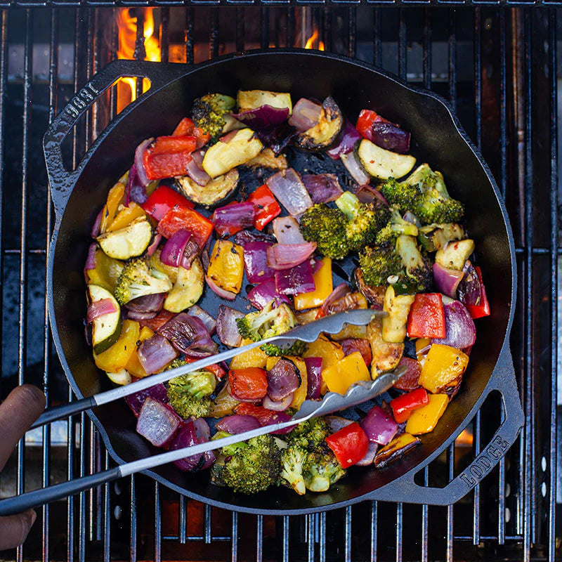 12 Inch Seasoned Cast Iron Dual Handle Grilling Basket - View 5