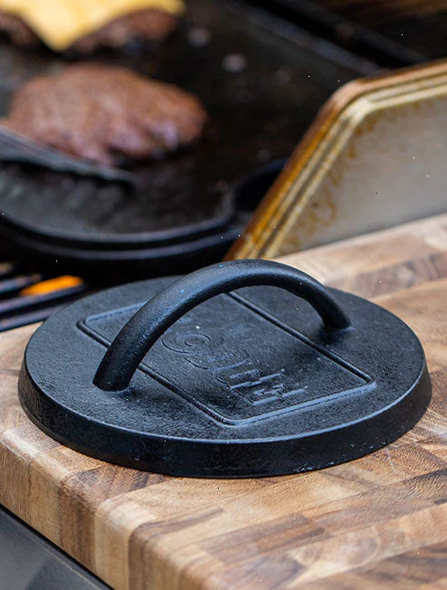 6.25 Inch Seasoned Cast Iron Burger Press - View 3
