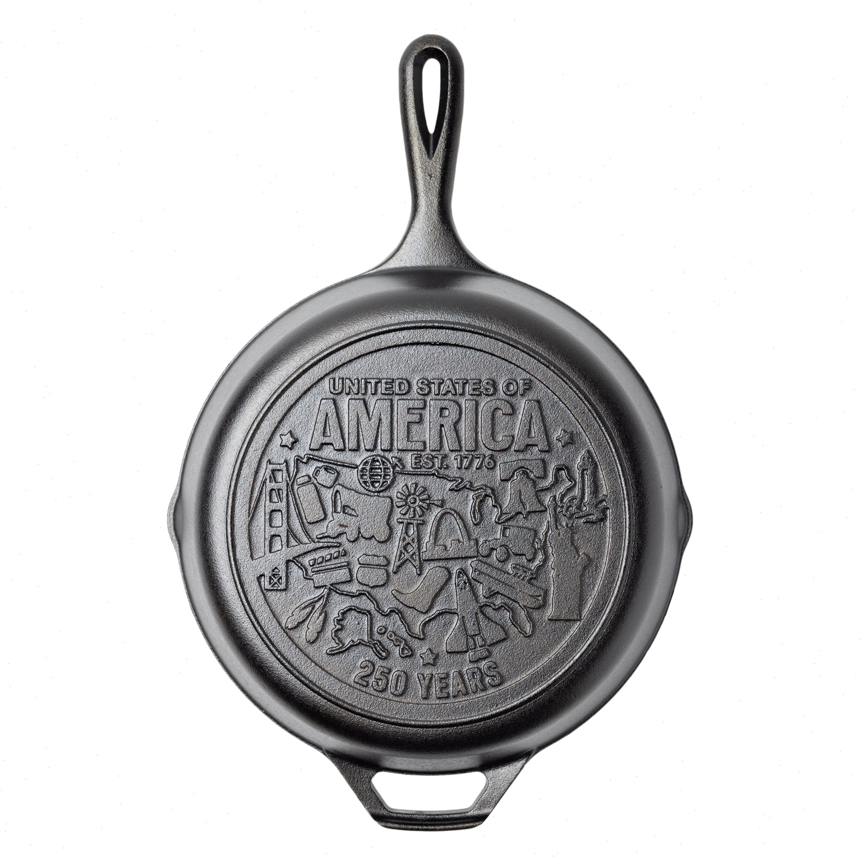 Lodge 10.25 Inch Seasoned Cast Iron Skillet, USA Icons - View 5