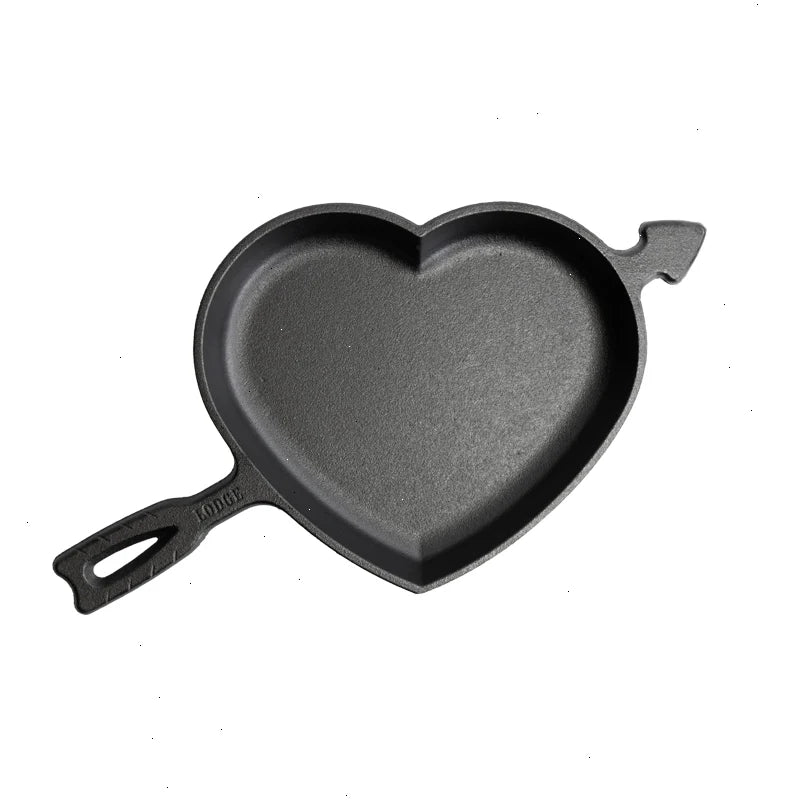 Seasoned Cast Iron Heart Skillet - View 2
