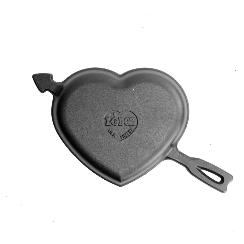 Seasoned Cast Iron Heart Skillet - View 3