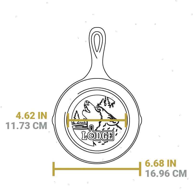 Wildlife Series™ 6.5 Inch Cast Iron Wolf Skillet - View 6