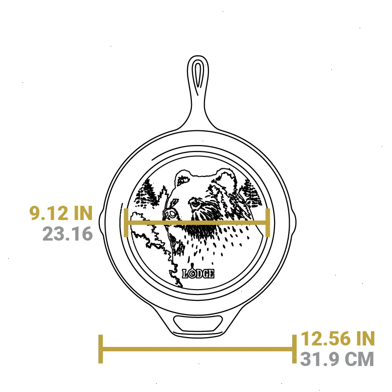 Wildlife Series™ 12 Inch Cast Iron Bear Skillet - View 6