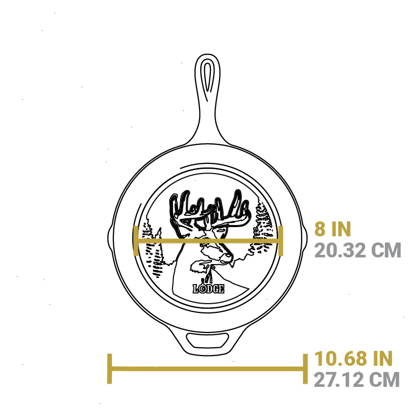 Wildlife Series™ 10.25 Inch Cast Iron Deer Skillet - View 6