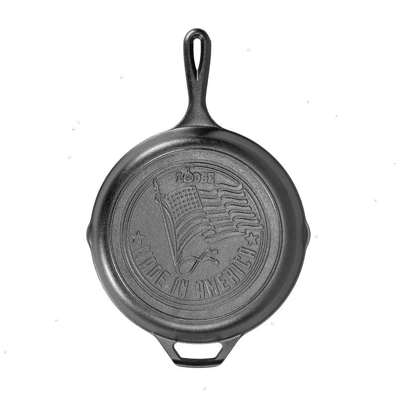 10.25 Inch Seasoned Cast Iron American Flag Skillet - View 3