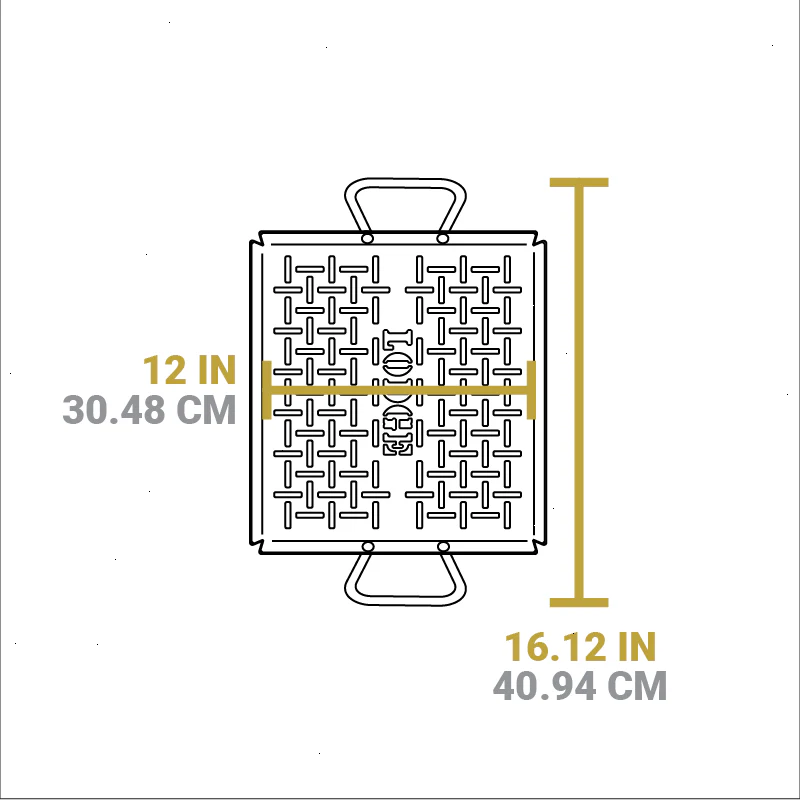 13 x 12 Inch Seasoned Carbon Steel Grilling Basket - View 5