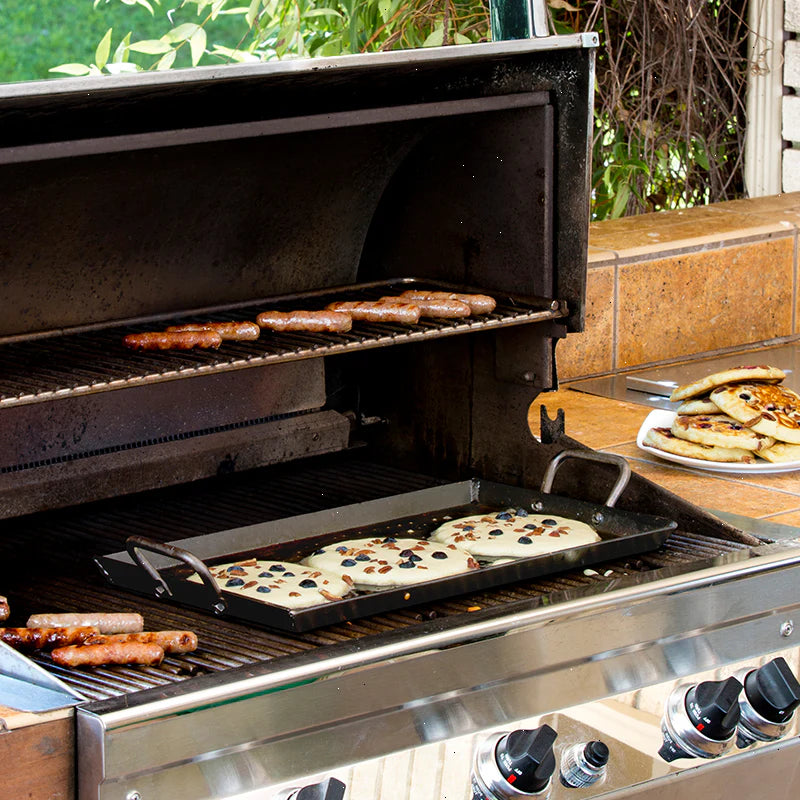 18 x 10 Inch Seasoned Carbon Steel Griddle - View 2