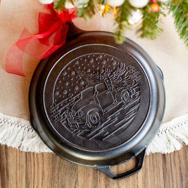 10.25 Inch Seasoned Cast Iron Holiday Truck Skillet - View 4