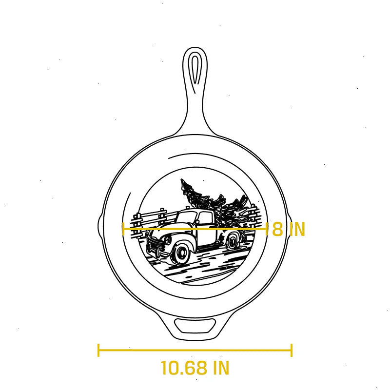 10.25 Inch Seasoned Cast Iron Holiday Truck Skillet - View 6