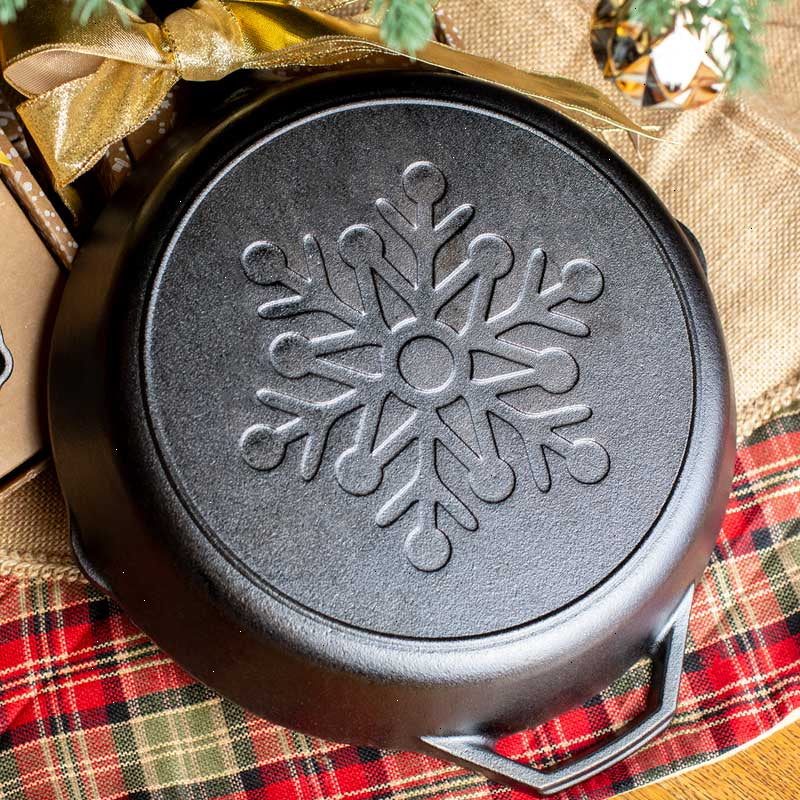 12 Inch Seasoned Cast Iron Snowflake Skillet - View 2