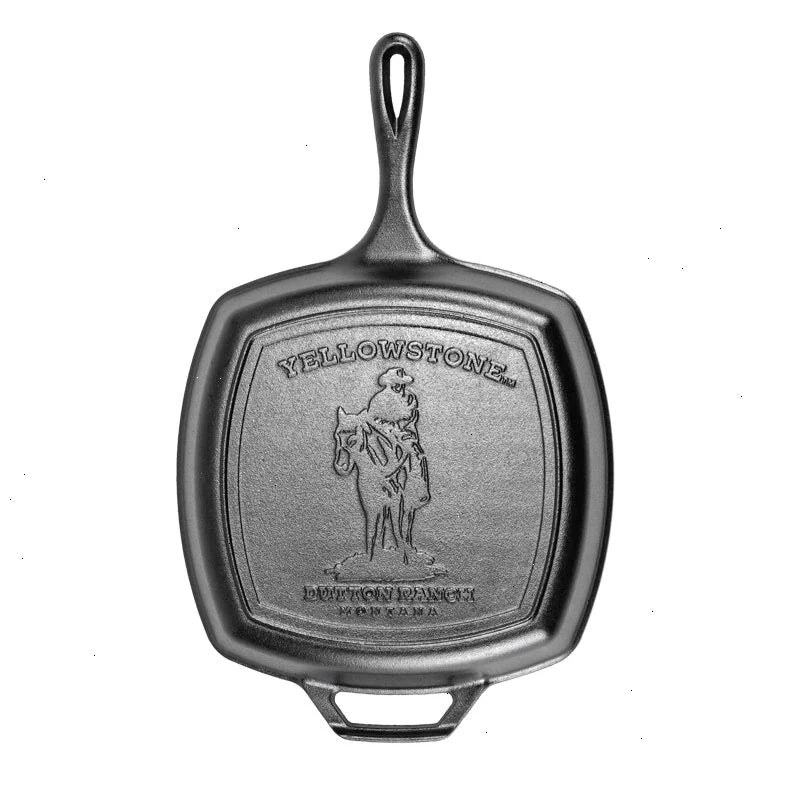 Yellowstone™ 10.5 Inch Square Seasoned Cast Iron Cowboy Grill Pan - View 2